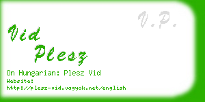 vid plesz business card